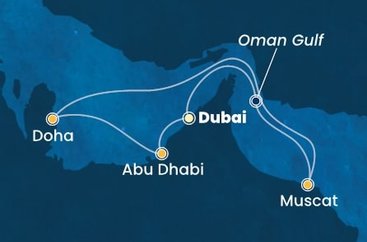 Spojené arabské emiráty, Katar, Omán,  z Dubaje na lodi Costa Smeralda