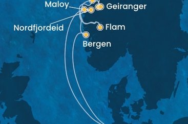 Německo, Norsko z Hamburku na lodi Costa Favolosa