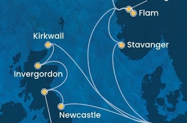 Německo, Velká Británie, Norsko z Hamburku na lodi Costa Favolosa