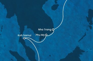 Čína, Vietnam, Thajsko, Singapur z Hong Kongu