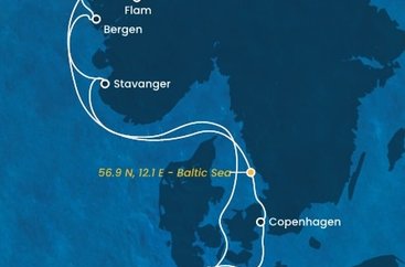 Německo, Dánsko, Norsko z Kielu na lodi Costa Diadema