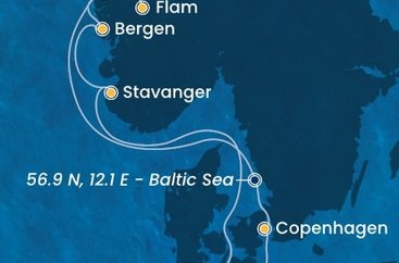 Německo, Dánsko, Norsko z Kielu na lodi Costa Diadema