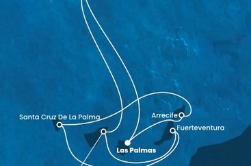 Španělsko, Portugalsko z Las Palmas na lodi Costa Fortuna