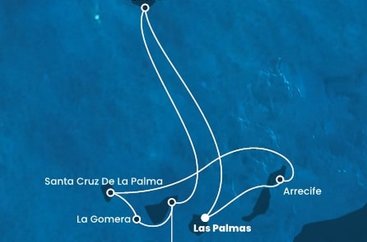 Španělsko, Portugalsko z Las Palmas na lodi Costa Fortuna