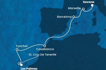 Španělsko, Portugalsko, Maroko, Francie, Itálie z Las Palmas na lodi Costa Fortuna