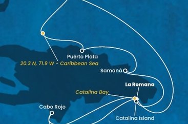 Dominikánská republika, Zámořské území Velké Británie,  z La Romany na lodi Costa Fascinosa