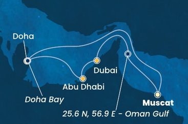 Omán, Katar, Spojené arabské emiráty z Maskatu na lodi Costa Smeralda