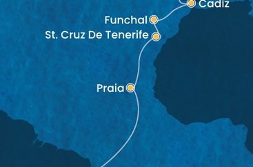 Brazílie, Kapverdy, Španělsko, Portugalsko z Maceia na lodi Costa Diadema