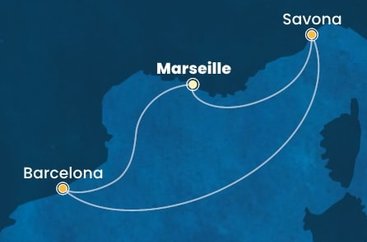 Francie, Itálie, Španělsko z Marseille na lodi Costa Fascinosa