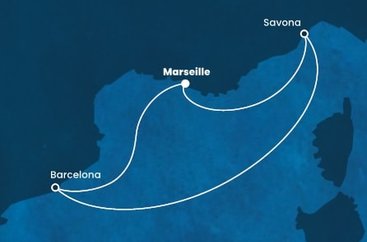 Francie, Itálie, Španělsko z Marseille na lodi Costa Fortuna