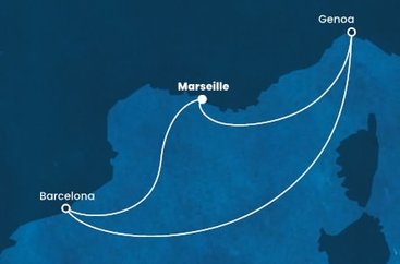 Francie, Španělsko, Itálie z Marseille na lodi Costa Smeralda