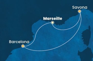 Francie, Španělsko, Itálie z Marseille na lodi Costa Toscana