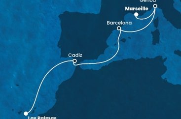 Francie, Itálie, Španělsko z Marseille na lodi Costa Diadema