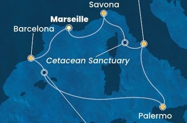 Francie, Španělsko, Itálie z Marseille na lodi Costa Toscana