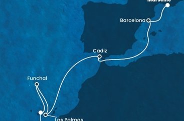 Francie, Španělsko, Portugalsko z Marseille na lodi Costa Fortuna