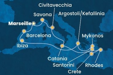 Francie, Itálie, Řecko, Španělsko z Marseille na lodi Costa Fascinosa