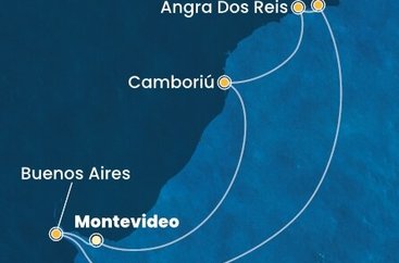 Uruguay, Argentina, Brazílie z Montevidea na lodi Costa Favolosa