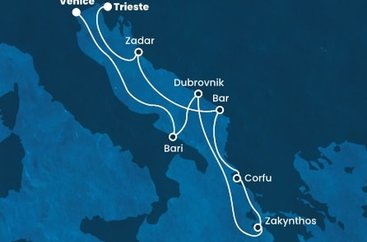 Itálie, Chorvatsko, Řecko, Norsko na lodi Costa Deliziosa