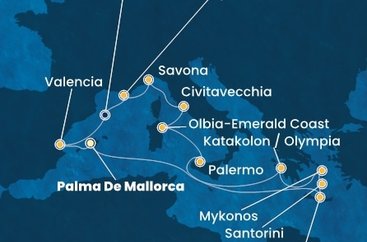 Španělsko, Řecko, Itálie, Francie z Palma de Mallorca na lodi Costa Pacifica