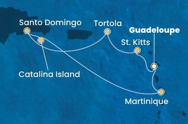 Guadeloupe, Svatý Kryštof a Nevis, Britské Panenské ostrovy, Dominikánská republika, Martinik z Pointe-à-Pitre, Guadeloupe na lodi Costa Fascinosa