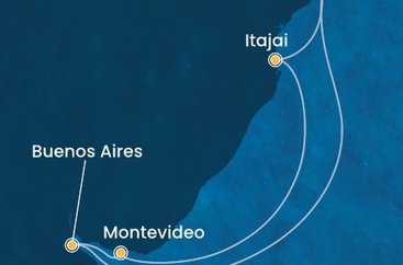 Brazílie, Uruguay, Argentina ze Santosu na lodi Costa Diadema