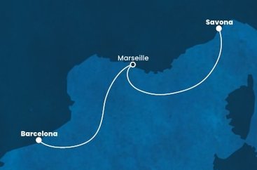 Itálie, Francie, Španělsko ze Savony na lodi Costa Favolosa
