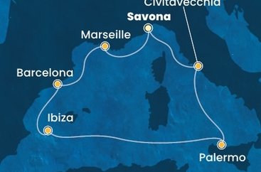 Itálie, Francie, Španělsko ze Savony na lodi Costa Smeralda