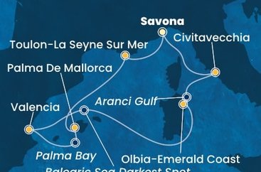 Itálie, Francie, Španělsko ze Savony na lodi Costa Pacifica Itálie, Francie, Španělsko ze Savony na lodi Costa Pacifica