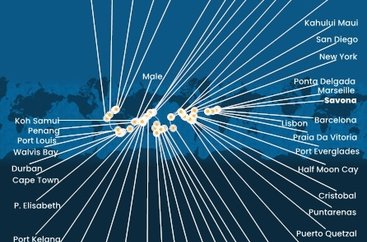 Itálie, Francie, Španělsko, Portugalsko, USA, , Panama, Kostarika, Guatemala, Mexiko, Francouzská Polynésie, Fidži, Nová Kaledonie, Austrálie, Papua Nová Guinea, Japonsko, Jižní Korea, Tchaj-wan, Čína, Vietnam, Thajsko, Singapur, Malajsie, Srí Lanka, Maledivy, Mauricius, Jihoafrická republika, Namibie, Kapverdy ze Savony na lodi Costa Deliziosa