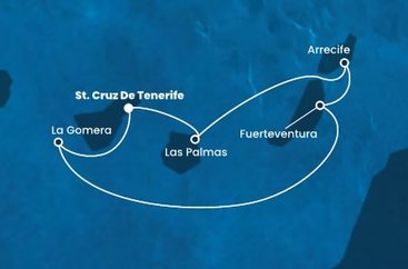 Španělsko z Tenerife na lodi Costa Fortuna