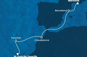 Španělsko, Portugalsko, Maroko, Francie z Tenerife na lodi Costa Fortuna