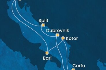 Itálie, Černá Hora, Řecko, Chorvatsko na lodi Costa Deliziosa