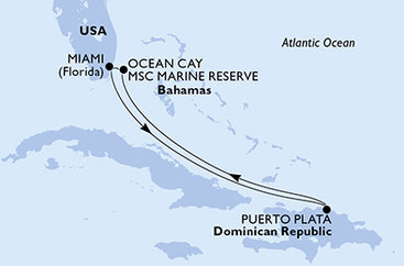 USA, Dominikánská republika, Bahamy z Miami na lodi MSC Divina