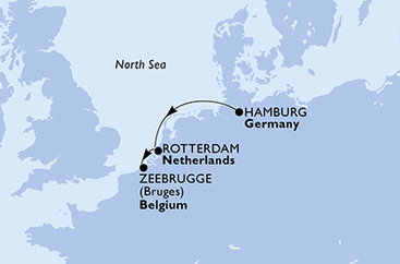 Německo, Nizozemsko, Belgie z Hamburku na lodi MSC Preziosa