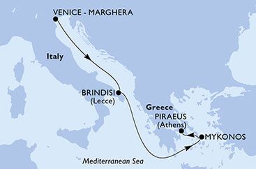 Itálie, Řecko z Benátek na lodi MSC Armonia