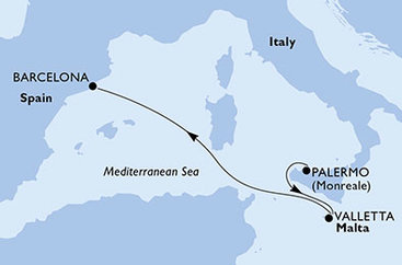 Itálie, Malta, Španělsko z Palerma na lodi MSC Magnifica