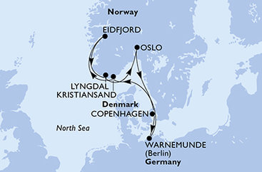 Německo, Norsko, Dánsko z Warnemünde na lodi MSC Magnifica