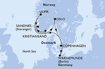 Německo, Norsko, Dánsko z Warnemünde na lodi MSC Magnifica