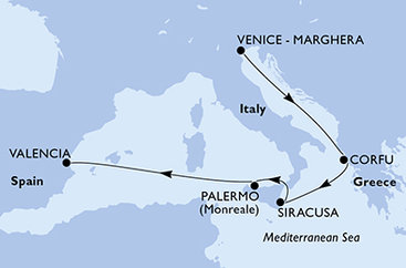 Itálie, Řecko, Španělsko na lodi MSC Lirica