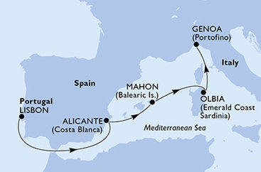 Portugalsko, Španělsko, Itálie z Lisabonu na lodi MSC Opera Portugalsko, Španělsko, Itálie z Lisabonu na lodi MSC Opera