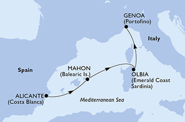 Španělsko, Itálie z Alicante na lodi MSC Opera Španělsko, Itálie z Alicante na lodi MSC Opera