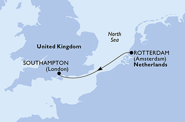Nizozemsko, Velká Británie z Rotterdamu na lodi MSC Virtuosa