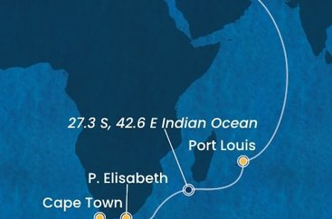 Spojené arabské emiráty, Mauricius, Jihoafrická republika z Dubaje na lodi Costa Toscana