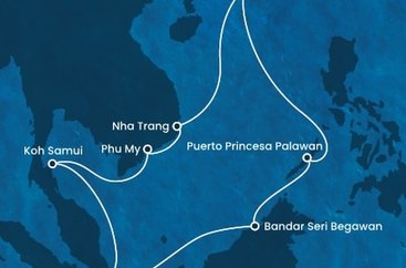 Čína, Vietnam, Thajsko, Singapur, Brunej, Filipíny z Hong Kongu na lodi Costa Serena