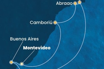 Uruguay, Argentina, Brazílie z Montevidea na lodi Costa Favolosa