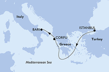 Turecko, Řecko, Itálie z Istanbulu na lodi MSC Fantasia