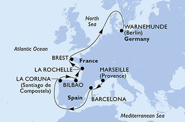 Francie, Španělsko, Německo z Marseille na lodi MSC Magnifica Francie, Španělsko, Německo z Marseille na lodi MSC Magnifica