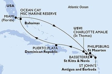 Perly Karibiku na lodi MSC Divina