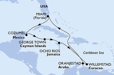 Ochutnávka Karibiku přes Mexico k břehům Aruby na MSC Divina Ochutnávka Karibiku přes Mexico k břehům Aruby na MSC Divina